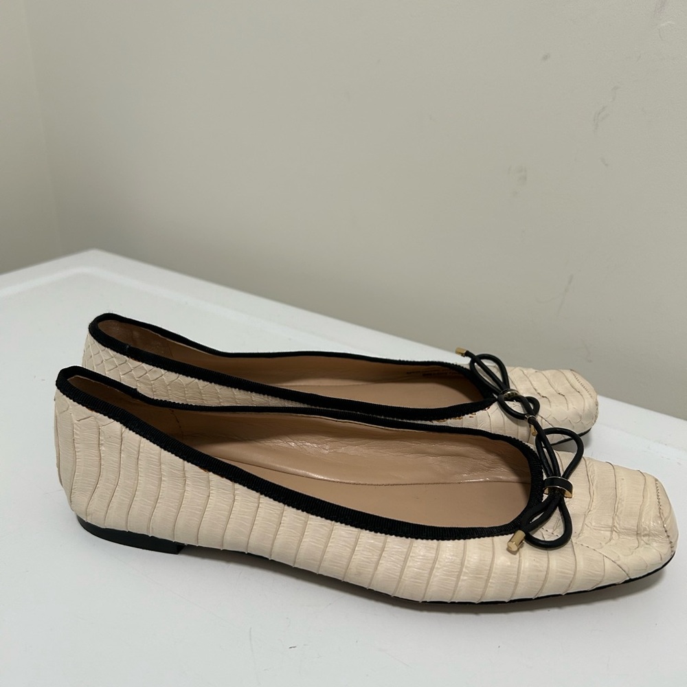 Karl Lagerfeld Ballet Flats Cream Black Size 8.5 - Picture 3 of 13